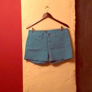 Bright Blue Madewell Rolled Hem Jean Shorts